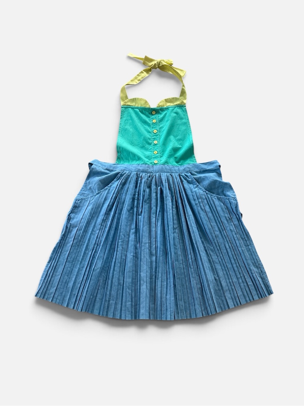 Anthropologie Halter Pleated Pocket Apron